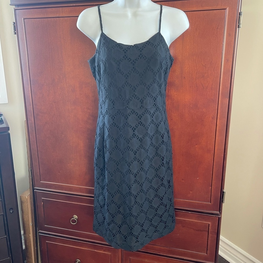 Banana republic eyelet black dress